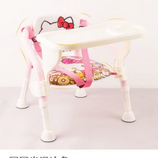 保固無憂 寶寶凳子 兒童靠背椅 幼兒小板凳 嬰兒餐椅 家用高低可調, 大腳出口升降款KT貓+靠背+餐盤