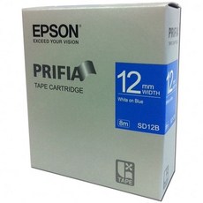 엡손 라벨테이프 12B.12mm/청/백글씨.1개 han86012Wz, 단일