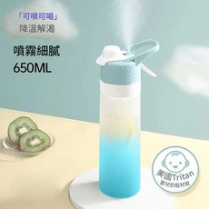 TRITAN 噴霧水壺 650ML 戶外攜帶, 天空藍650ml, 1個, 650L