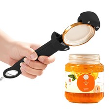 RUNHome 다용도 오프너 주방 캔뚜껑 따개 참치캔 잼병 말통, 1개, 블랙