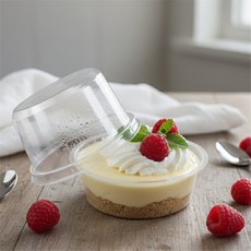 신라Pick 투명 원형 디저트 용기 마카롱포장