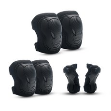 兒童輪滑護具套裝 黑色 S码【推薦45-75斤】, 1個, 黑色牛头护具,S码【推荐45-75斤】