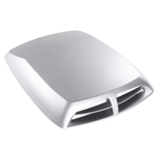 汽車裝飾 鯊魚腮 假出風口 側風口貼 引擎蓋 葉子版貼, 銀色, 1個