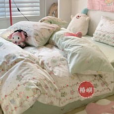 椿嶼 純棉床上用品 四件套 床單 被套 學生宿舍 秋冬, 芝士奶蓋g,幼兒三件套（被套110*150）