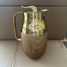 엔틱 실버 주전자 앤틱 수공예 다기 디자인 럭셔리 차, 1개, 1L, 우드 패턴 보온병