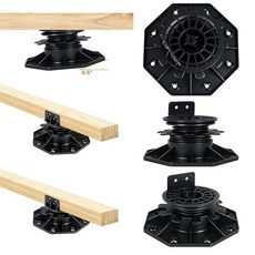 Hocamel 10팩 조절 가능한 데크 지지 받침대 플로팅 데크 플랫폼용 바닥 리프트 플라스틱 데크 파운데이션 서포트 베이스 6.4cm(2-3/4인치)에서 14.4cm(5-, 1-9/16" to 2-3/4"-12pack