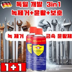 독일 기술 1+1 초강력 녹 제거제 내마모 금속 윤활제 금속 녹 제거제 3in1 녹제거/윤활/보호 사은품 랜덤 증정, 2개, 450ml