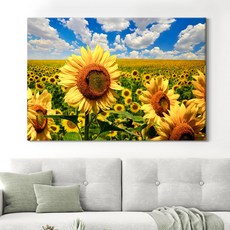 풍수아트 돈들어오는 풍수 해바라기 그림 액자 29종 24.긴급-맑은해바라기밭, 캔버스액자