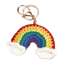 뜨개 키링 무지개 네잎클로버 인형 열쇠고리 행운