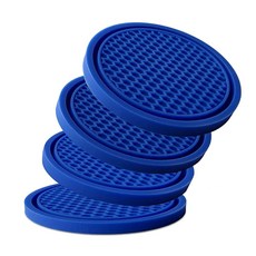 KULOLO 자동차 방지 유연한 밴용 SUV 트럭 홀더 방지 충격 4팩 미끄럼 코스터, 블루.