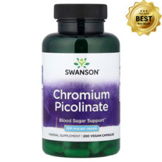 스완슨 피콜린산 크로뮴 Chromium Picolinate 200mcg 베지 캡슐 200정, 200개입, 1개