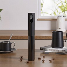 無品牌 電動奶泡器 手持咖啡打泡器 打奶器 迷你攪拌棒, 雙圈+三擋調速  黑色電動奶泡器 帶防