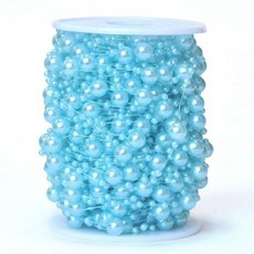 웨딩용품행사장생일장식 인공 진주 비즈 체인 화환 꽃 DIY 웨딩 파티 호의 신부 부케 베이지 화이트 핑크 레드 5 미터 pink