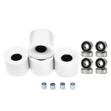 4 조각 60mm 78A PU 스케이트 보드 바퀴, 화이트 블랙 커버