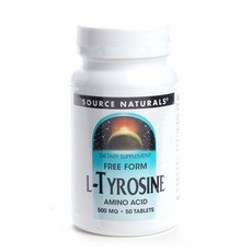 SOURCE NATURALS L-酪胺酸 500mg 錠, 50入, 1個