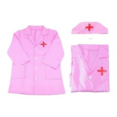LWWYAR 兔子醫生醫具套裝 兒童玩具 聽診器 扮演組合, 粉色護士服, 1個