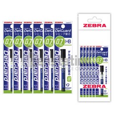 제브라 델가드 샤프심 0.7mm(30본입) 세트, 샤프심 0.7mm HB 6개 세트