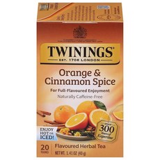 Twinings BLACK 블랙currant Breeze 홍차 개별 포장된 백 100개(1팩) 달콤하고 톡 쏘는 맛 카페인 뜨겁거나 차갑게 즐기기 티백 100개 184, 오렌지 & 시나몬 스파이스, 20개(1팩)