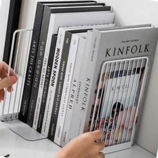 라인 L자 북엔드 2p세트화이트 철재