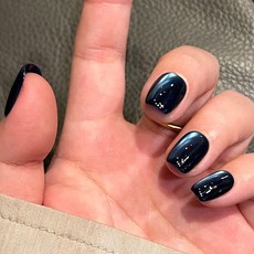 穿戴甲高級感豹紋閃鑽法式美甲甲片貓眼辣妹穿戴式指甲片, 1個, BY1824深藍貓眼:穿戴甲#30片/盒