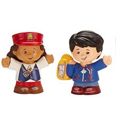 [4] 어린 사람들을 위한 교체 부품 기차 놀이 세트 - Fisher-Price 작은 사람들 친화적인 승객 기차 DYP25 ~ 피규어 2개 기차 컨덕터 및 남아용 백팩 포함