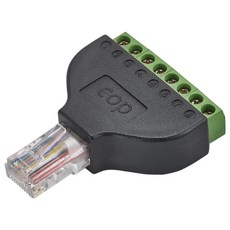 COP SECURITY RJ45公插座轉8埠端子台, 1個
