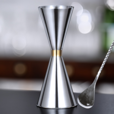 칵테일지거30ml/60ml 바스푼 세트, 골드링, 실버, 1개