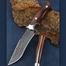 다마스커스 캠핑 나이프 67겹 VG10 사냥 생존 칼 K34D, 1개