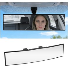 ANFTDCO 자동차 후방 뷰 미러 12인치 HD 볼록 광각 차량 클립온 사각지대를 제거하는 실내 액세서리 유니버설 핏, Rectangular2