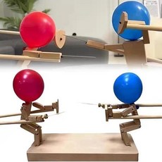 풍선 터뜨리기 게임 사격 나무 헤드샷 총싸움 인형, 1개, 5mm 목재판+100개 공+4개 무기