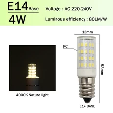 미니 LED 옥수수 전구 G9 E14 AC 220V 2W 슈퍼 브라이트 스트로브 없는 따뜻한 백색광 할로겐 램프 교체 가, 06 E14 4W 4000K, 05 5pcs