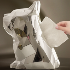 Nahot NAHOT衛生紙盒衛生紙套方形室內小物, 銀