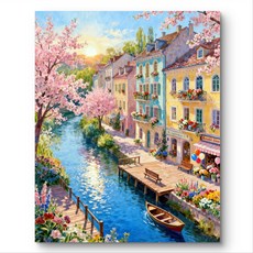 서은이네 큐빅 비즈 보석십자수 캔버스 액자형 40x50cm, 1세트, APM15