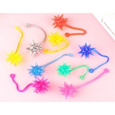 懷舊柑仔店玩具組：彈力小手、溜溜球、懸浮吹球、手槍、竹蜻蜓、手推仙子等多款經典童玩, 1個, 【伸縮黏性流星錘】