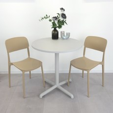 오아루 심플 등받이 인테리어 카페 식탁 의자 2P, 2개, 베이지