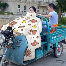 년형 전기 삼륜차 방풍 플리스 커버 보온 방수 오토바이 보호 윈드쉴드, R. [어깨와 목 스카프]-쌀-밀짚곰