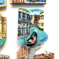 냉장고 자석 수집용 기념품 랜드마크 마그넷, 카키 베니스