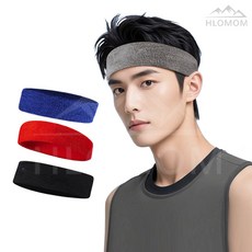HLOMOM 氣質灰運動髮帶，吸汗透氣，跑步瑜珈適用，簡約時尚, 藍色, 1個