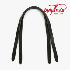 바이핸즈 토트백 가방핸들 내츄럴 아웃라인 통가죽 손잡이끈, 블랙, 1개, 블랙 1쌍