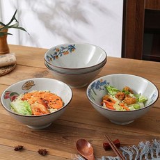 kp新中式復古雅線麵碗 國風家用陶瓷釉下彩吃飯碗麵碗 簡約米飯碗酒店, 1個, 8寸雅綫麵碗-柿子,1200毫升