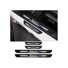 Sandfren 자동차 도어 씰 프로텍터 스포츠 탄소 섬유 미끄럼 방지 차량 엣지 긁힘 보호 자체 접착 엔트리 가드 장식 스티커 SUV RV 트럭용 범용 170904, 블랙