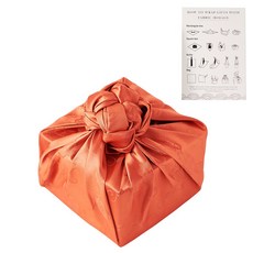 보자기제이드 설 추석 선물 포장 홑 보자기 (매듭법안내지+투명고무줄), 1장, 딥오렌지