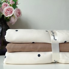 田園風 雙層紗兒童被套嬰兒床品, 【母嬰級100棉】黑波波,單品被套155*210cm