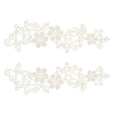 GHSHOP 화이트 꽃 레이스 아플리케 자수 Guipure 웨딩 레이스 모티브 패치, 폴리 에스터, 9 #, 수 놓은, 1개