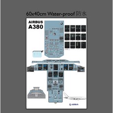 AIRBUS A380 Cockpit Diagram Desk Mat 60x40cm Water-proof, 1個