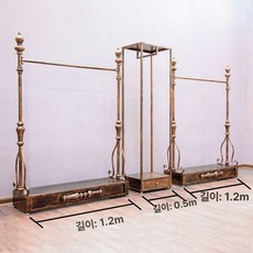 앤틱 옷걸이 행거 수납 형행거 이동식 60장, 스탠드 포함 정방향 3종 세트 2.9m
