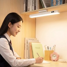HUIJII 각도조절 자석형 LED 테이블 램프 무타공 화장대 조명, 화이트