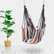 이루다100 캔버스 해먹의자 브라운 그네의자, 1개