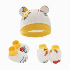 新生兒防抓手套 3件組 透氣綁帶嬰兒手套