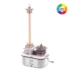 DIY 수동 오르골 부산타워 목재조립키트 목재 한필스토아, 단품